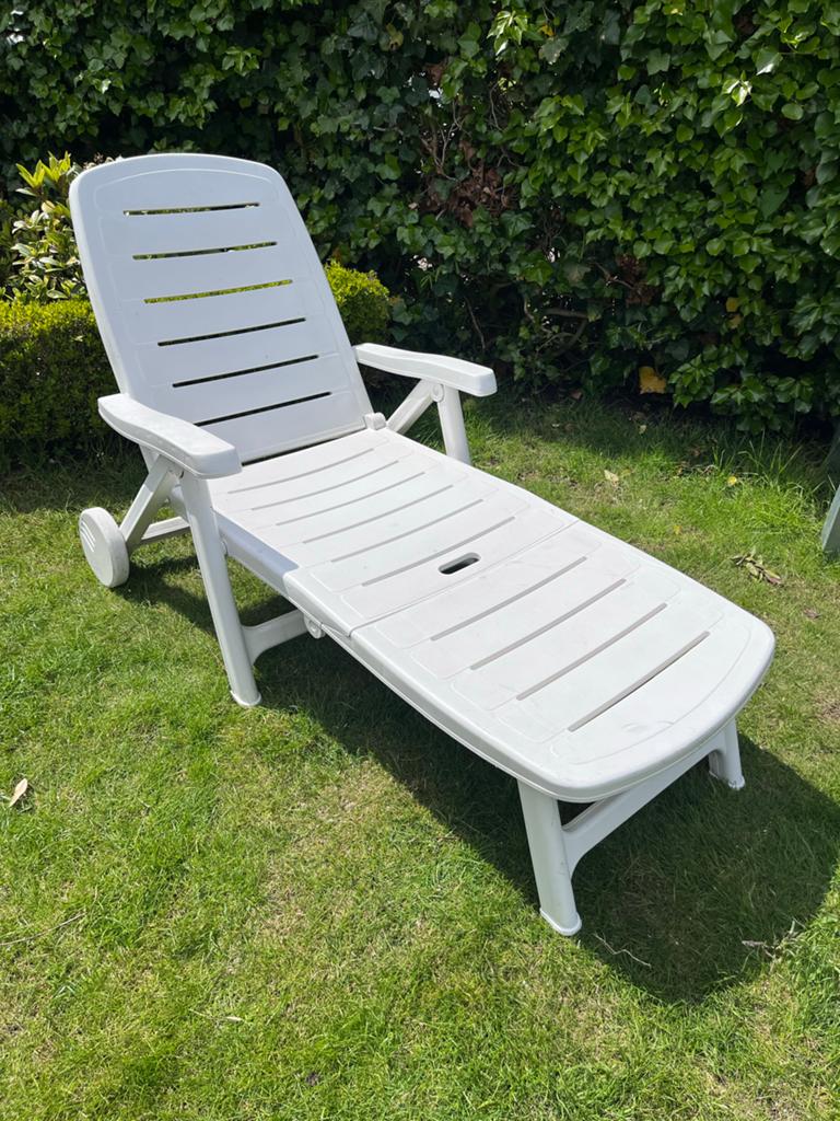 Flair Plaisir Ligbed - 5 standen, opklapbaar, Tuin en Terras, Ligbedden, Gebruikt, Kunststof, Inklapbaar, Ophalen
