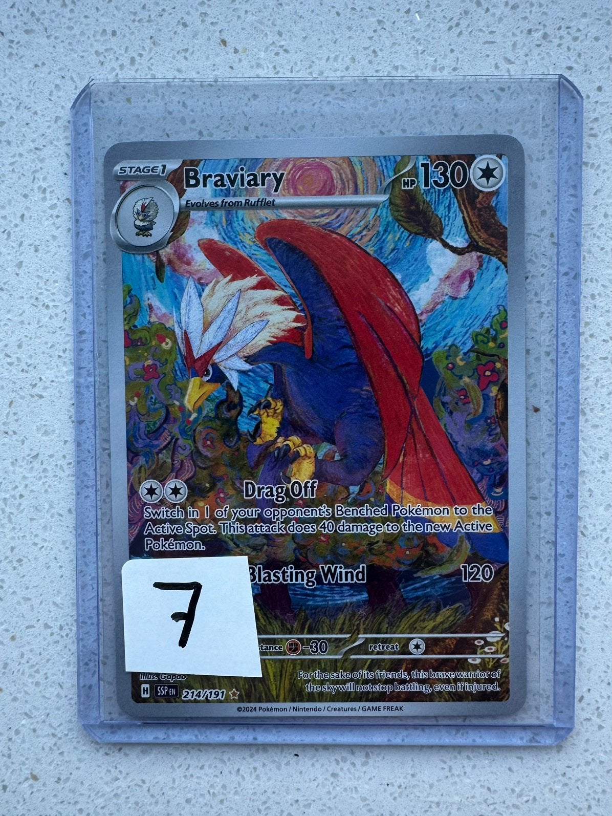 Braviary 214 Surging Sparks (Pokemon), Ophalen of Verzenden, Zo goed als nieuw