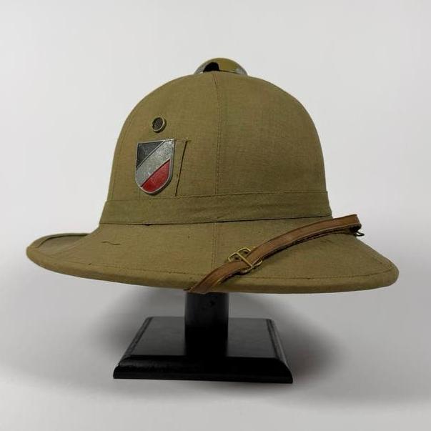 Duits herbruikte pith helm DD wo2, Ophalen of Verzenden, Duitsland, Helm of Baret