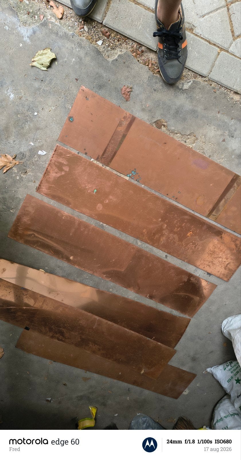 6 roodkoperen platen, 22x100 cm, Doe-het-zelf en Verbouw, Metalen, Ophalen of Verzenden, Koper of Messing