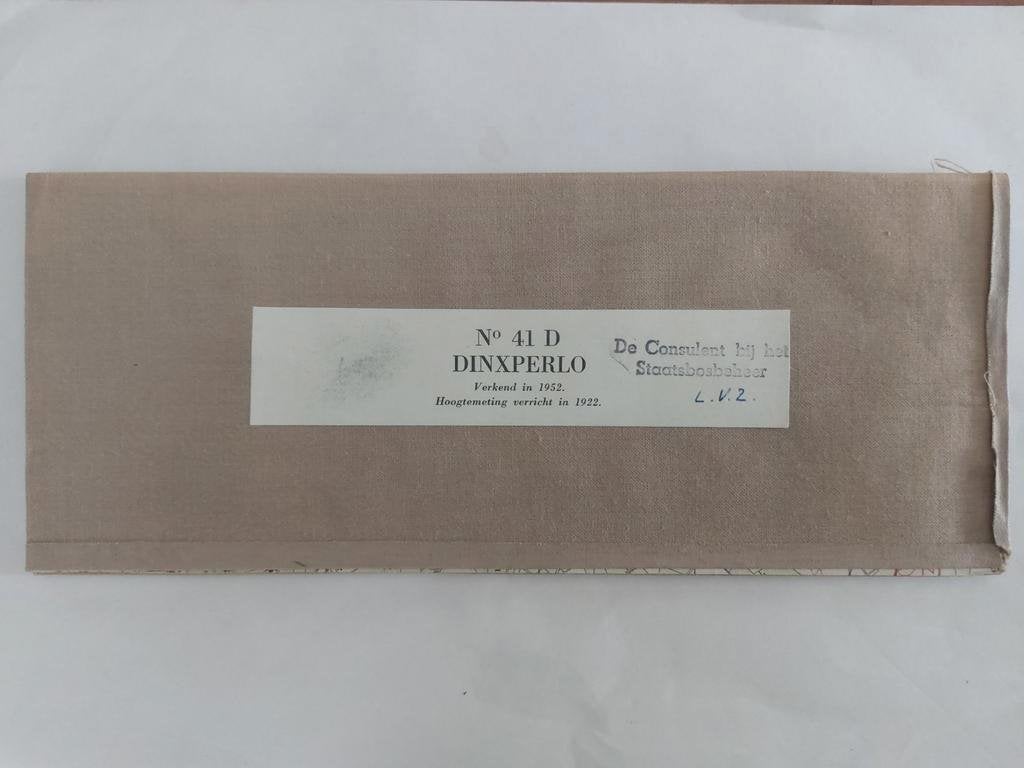 41D Stafkaart op linnen 1955 Dinxperlo Bocholt Stadt Werth, Ophalen of Verzenden, 1800 tot 2000, Nederland, Departement van Defensie