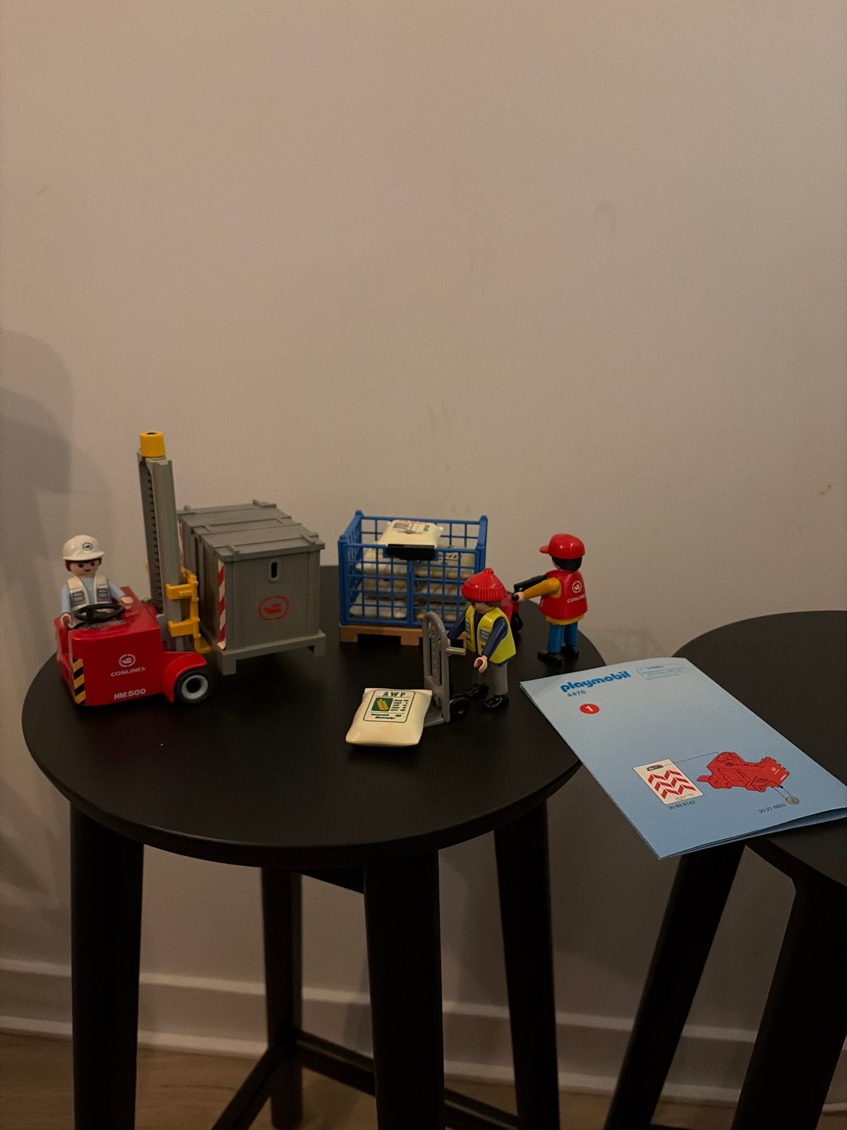 Playmobil transport set met heftruck en havenmedewerkers, Ophalen of Verzenden, Gebruikt, Complete set, Voertuig