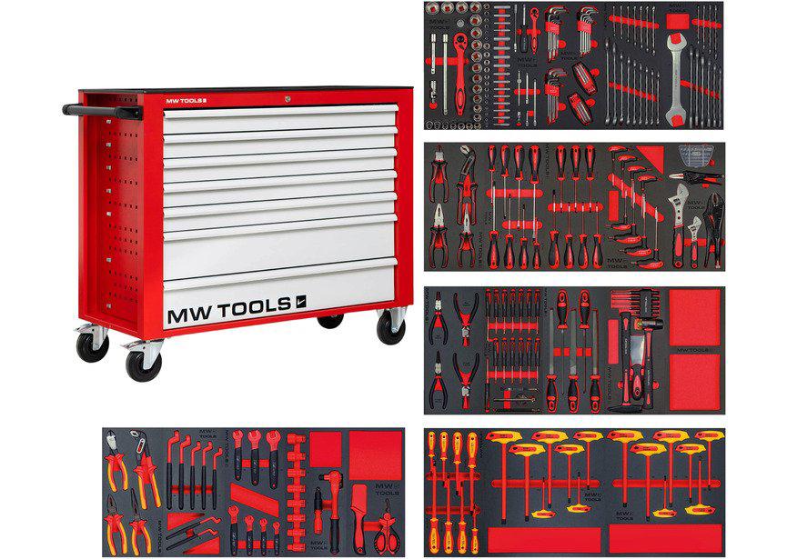 Gevulde brede gereedschapswagen EV STARTER 265-delig, Auto diversen, Autogereedschap, Nieuw, Ophalen