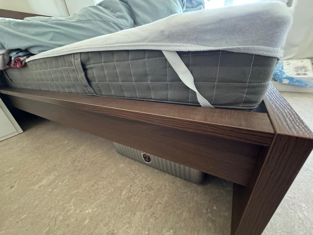 Image	 MALM Bedonderstel, hoog+LÖNSET Lattenbodem, 90x200 cm, 90 cm, Eenpersoons, Ophalen of Verzenden, Zo goed als nieuw