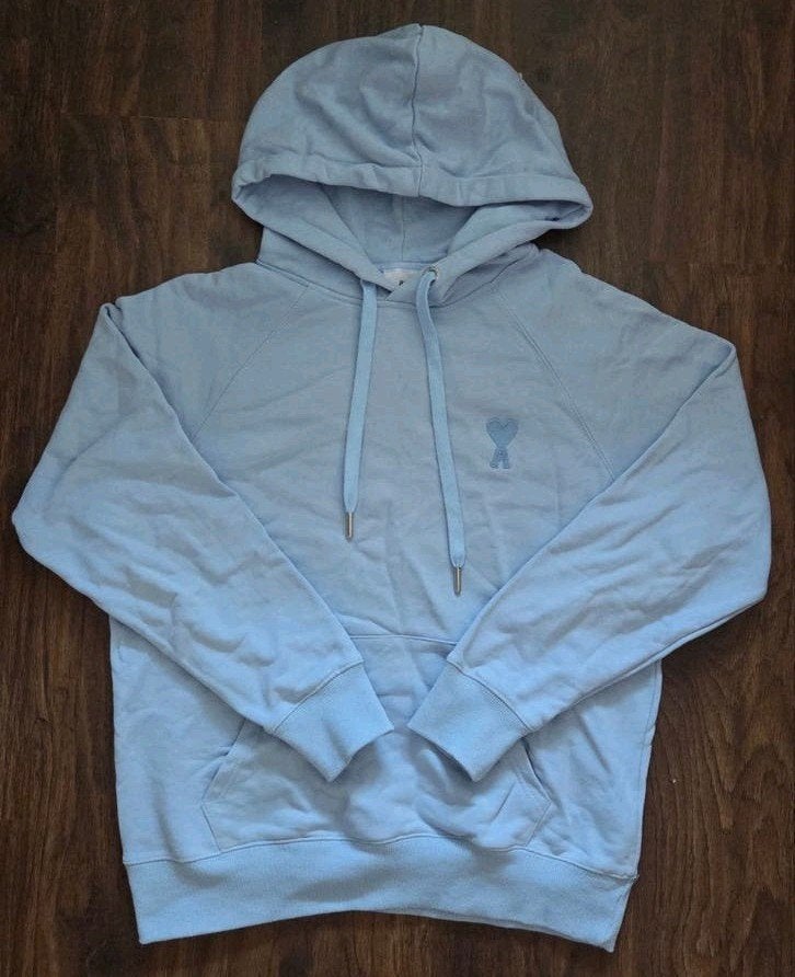 Ami Paris Hoodie - Maat M - Lichtblauw, Kleding | Heren, Truien en Vesten, Ami Paris, Ophalen of Verzenden, Zo goed als nieuw