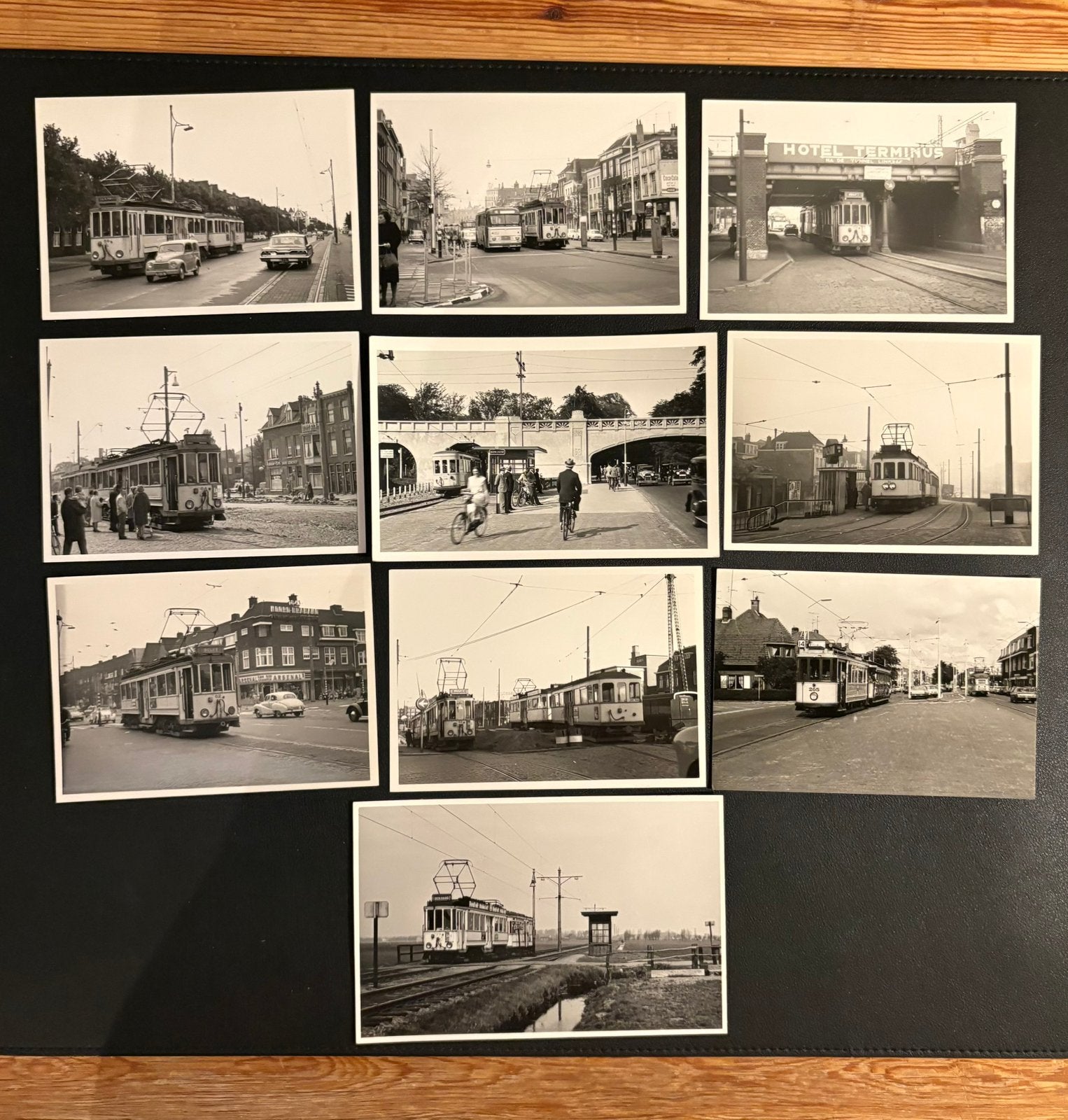 10 foto’s trams HTM (jaren 50/60) (3), Verzamelen, Ophalen of Verzenden, Gebruikt, Tram