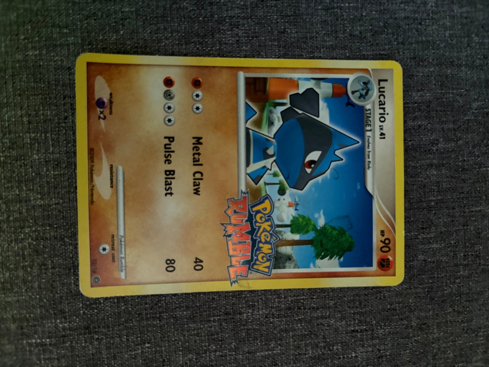 Pokémon Rumble Lucario LV.41 kaart, Hobby en Vrije tijd, Verzamelkaartspellen | Pokémon, Ophalen of Verzenden, Gebruikt, Losse kaart