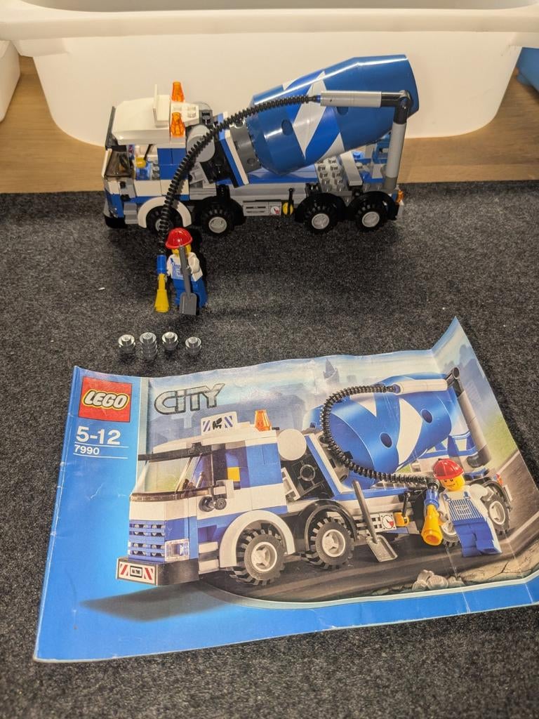 Lego City Cementwagen 7990 met minifiguur en instructies, Compleet, Lego, Ophalen of Verzenden, Complete set