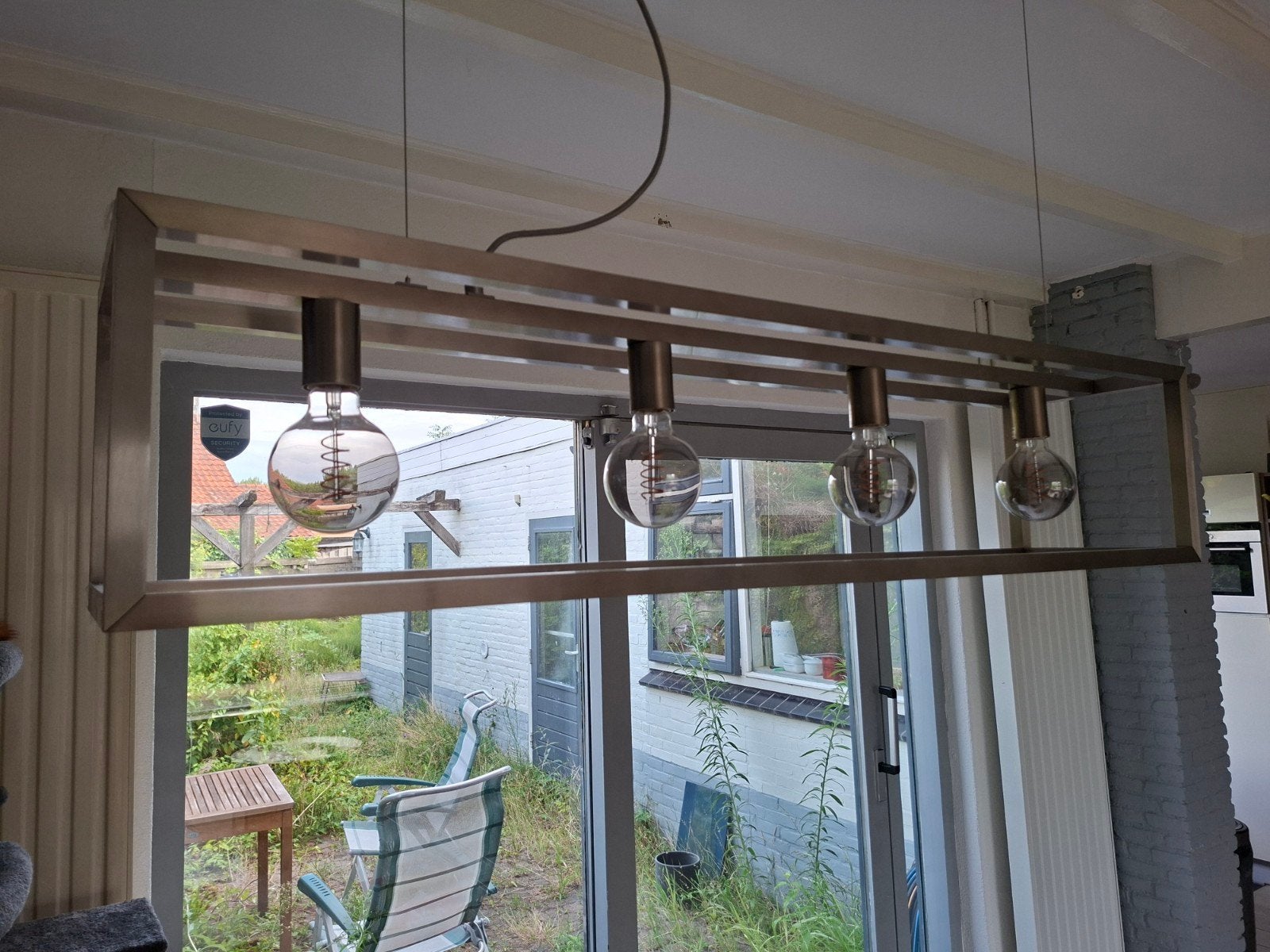 Eettafellamp met 4 Calex lampen - 120x25x25cm, Gebruikt, Metaal, Modern, E27 (groot)