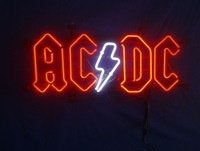Acdc neon licht reclame bar cafe mancave decoratie AC DC, Lichtbak of (neon) lamp, Nieuw, Ophalen of Verzenden, Info@americansaleshop.nl