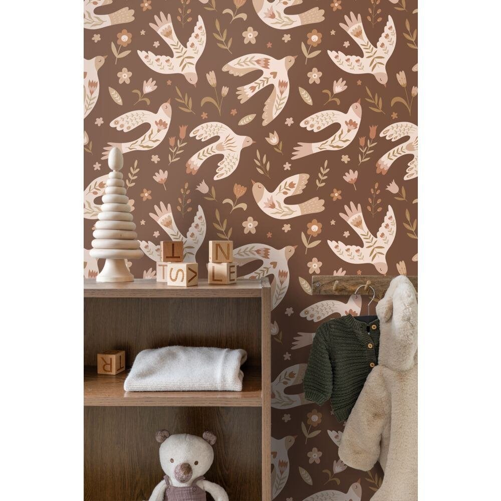 Esta behang vogels/Zwanen/reigers, Ophalen of Verzenden, 75 m² of meer