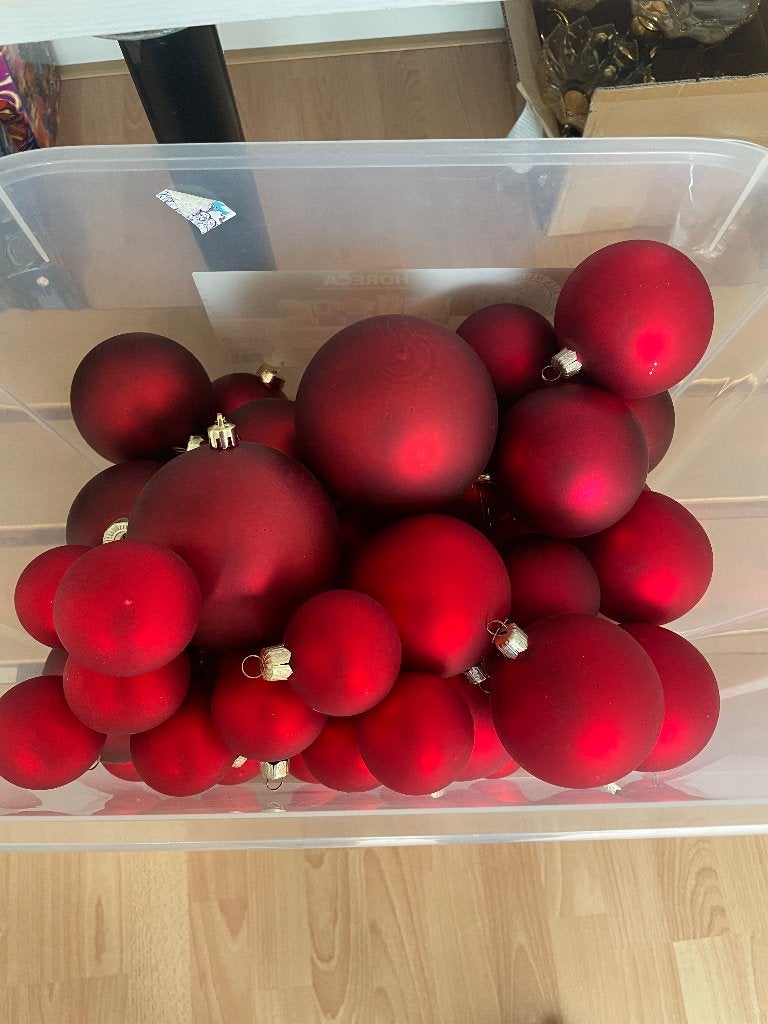 kerstballen assorti rood, Ophalen of Verzenden, Zo goed als nieuw