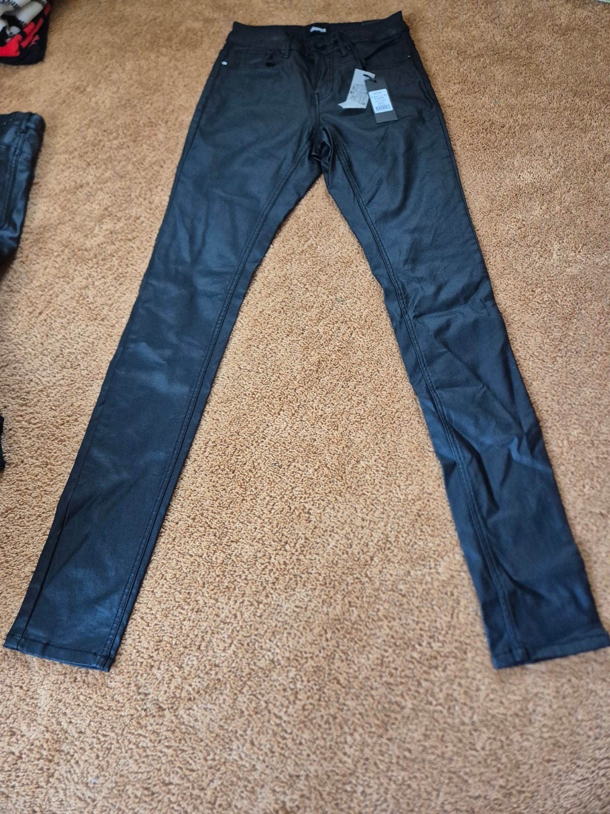 Eksept skinny broek met coatinglaag, Zwart, Nieuw, Ophalen of Verzenden, Maat 36 (S)