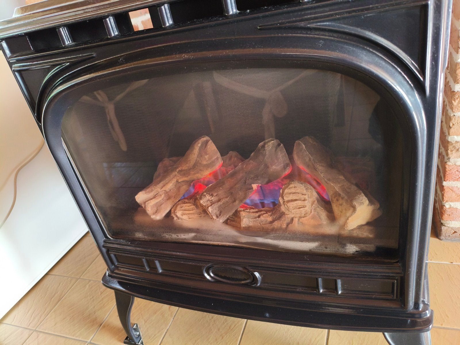 Dovre houtlook gashaard, Ophalen, Zo goed als nieuw, Vrijstaande haard, Gashaard