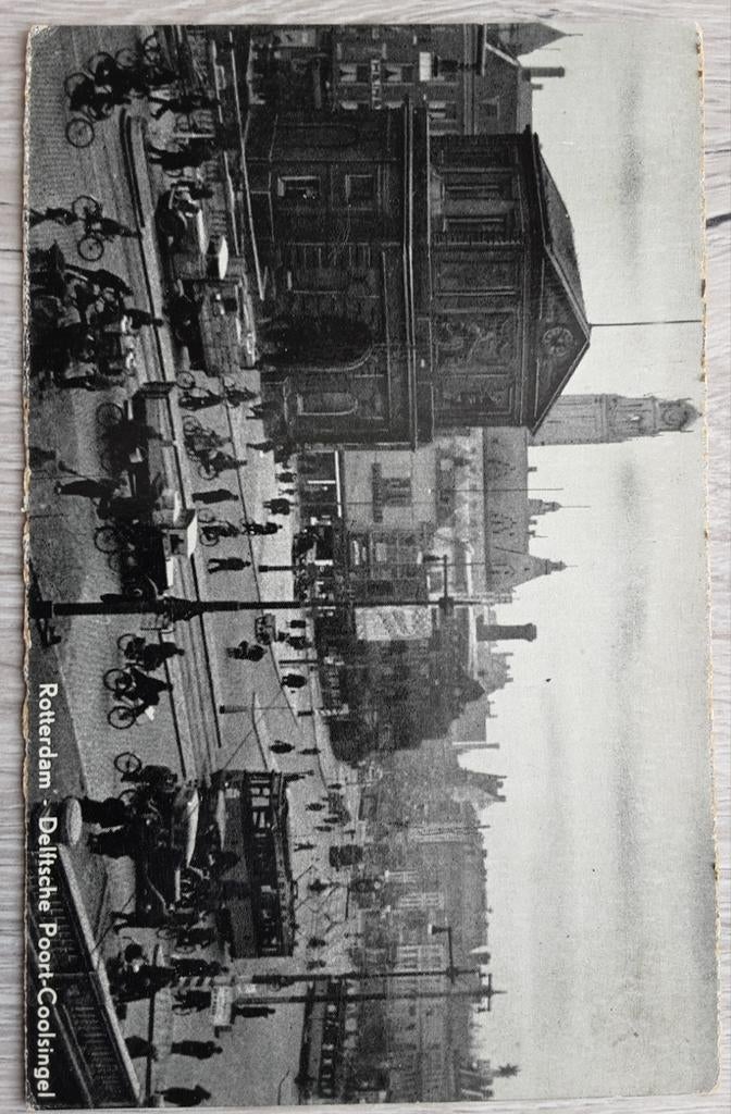 Rotterdam Delftse Poort Coolsingel - Oude vooroorlogse kaart, Ophalen of Verzenden, 1920 tot 1940, Ongelopen, Zuid-Holland