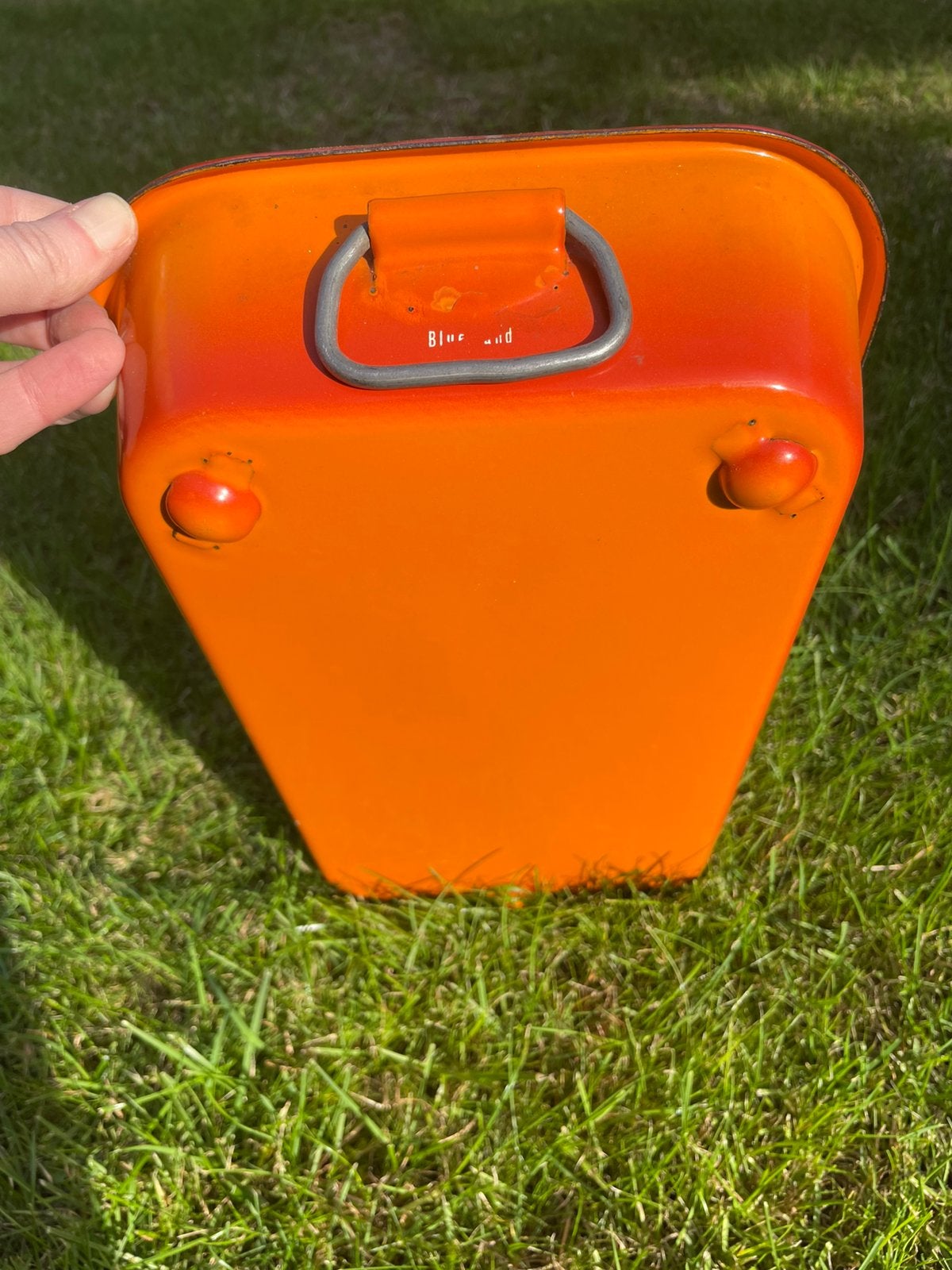 Vintage oranje blue band braadslede ovenschaal, Ophalen of Verzenden