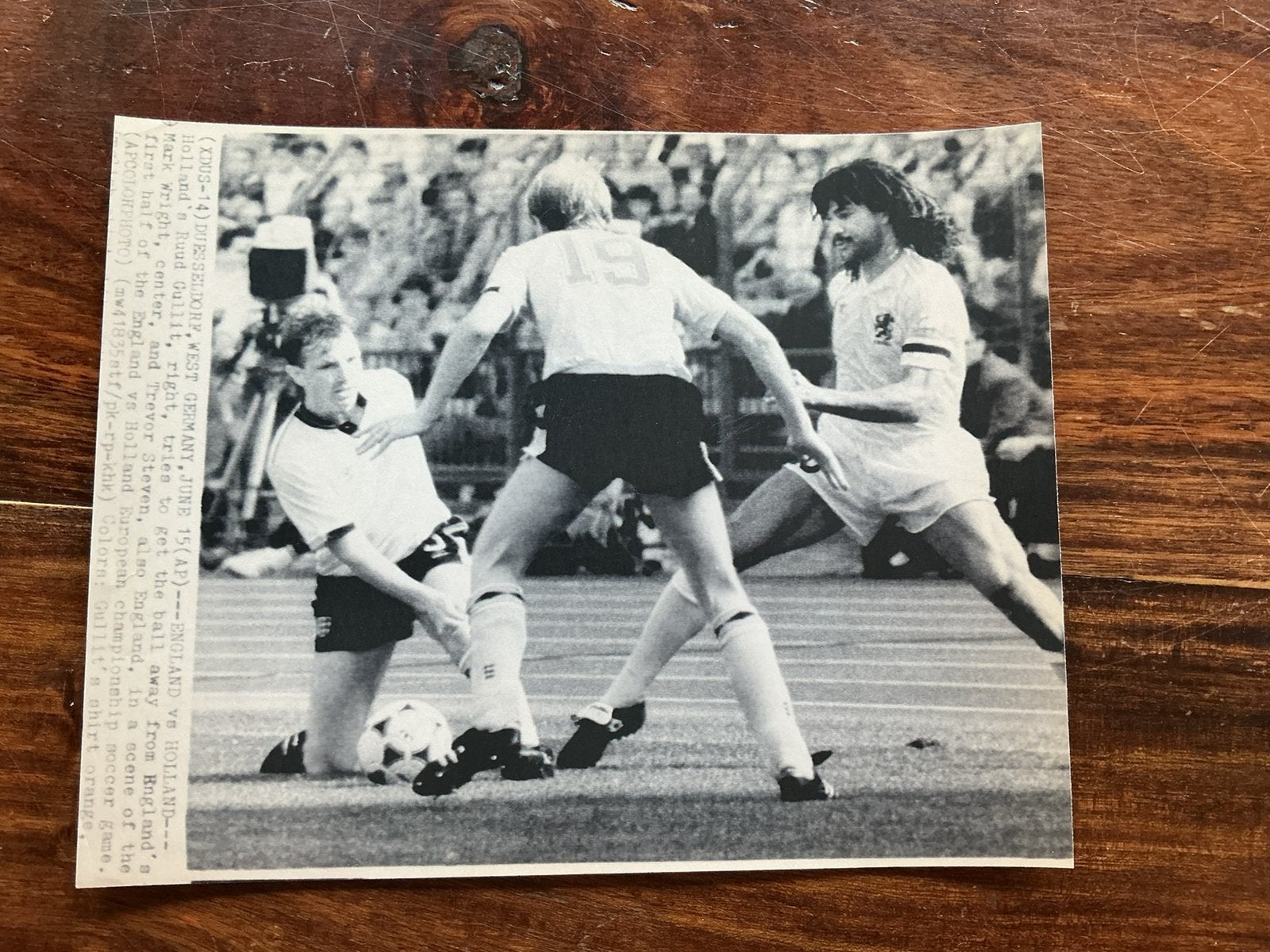 Voetbal telefaxfoto EK 1988 Engeland Nederland Gullit, Verzamelen, Ophalen of Verzenden