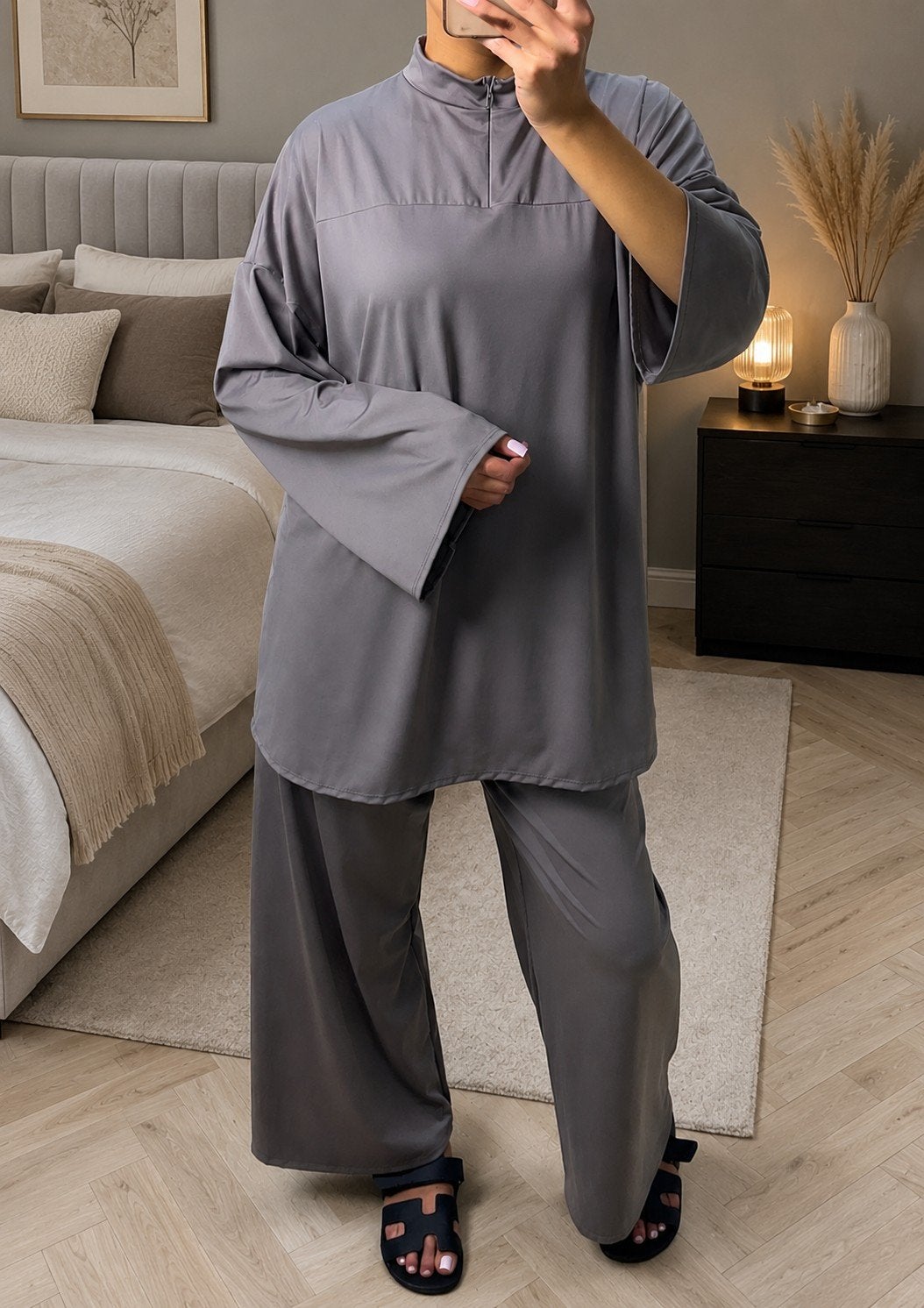 Burkini One Size met tulband Hijab, Kleding | Dames, Badmode en Zwemkleding, Ophalen, Overige typen, Nieuw, Grijs