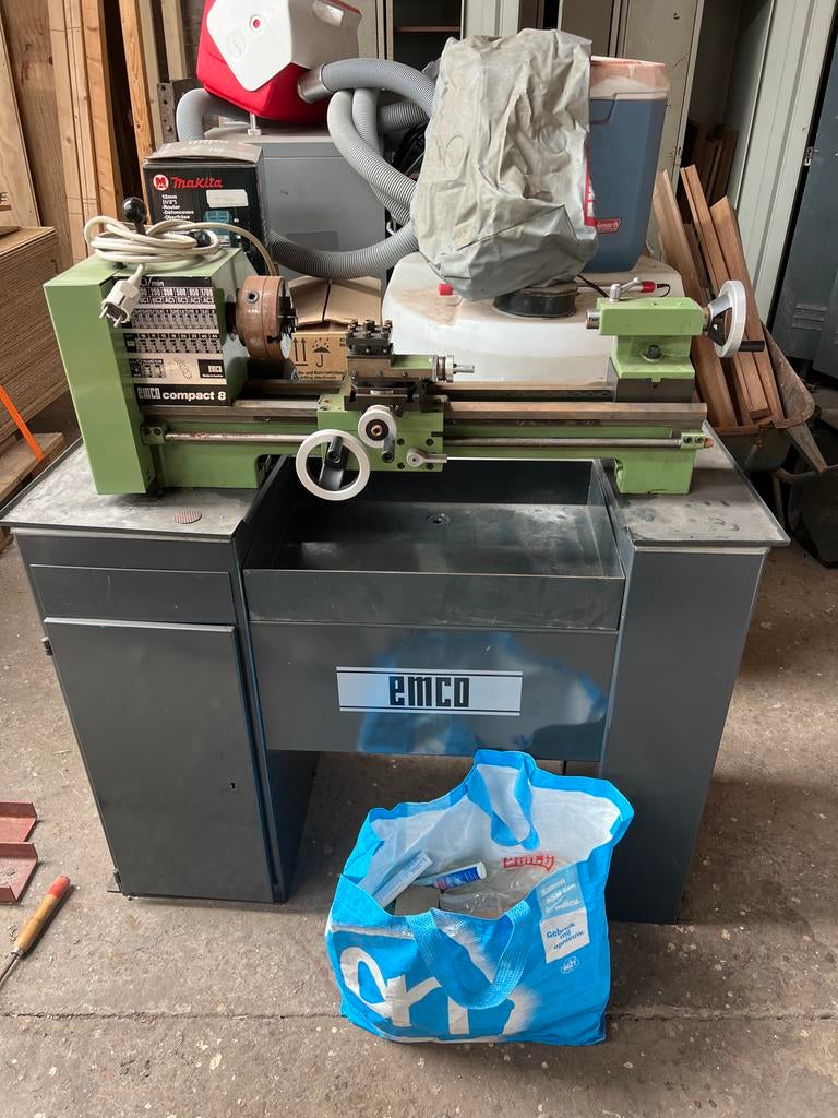 Emco Compact 8 Draaibank met Accessoires, Doe-het-zelf en Verbouw, Draaibanken, Gebruikt, Metaaldraaibank, Minder dan 500 mm, Ophalen