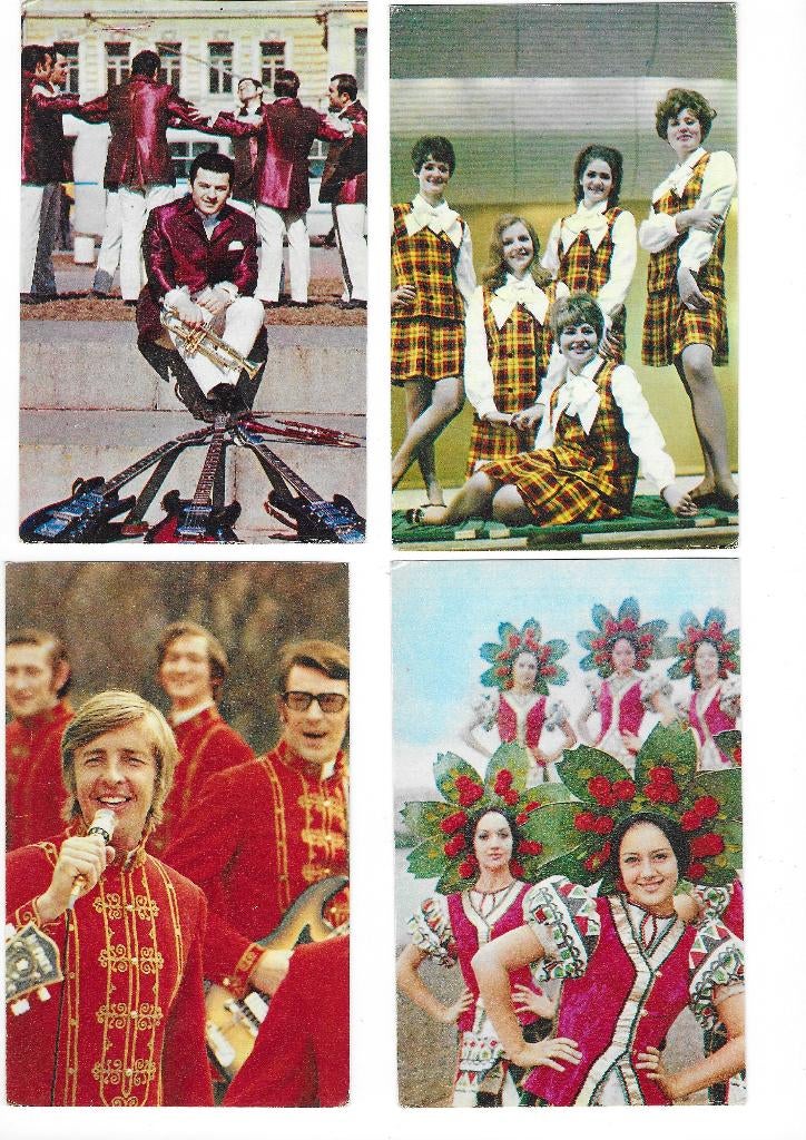 14x Meesters van het Sovjet podium artiesten Moskou 1974, Verzenden, Zo goed als nieuw, Foto of Kaart