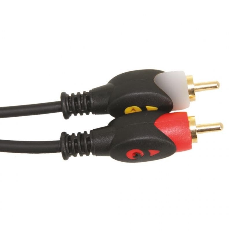 Audio kabel met 2 x 2 vergulde tulp pluggen 10 meter, ., Nieuw, Ophalen of Verzenden, .