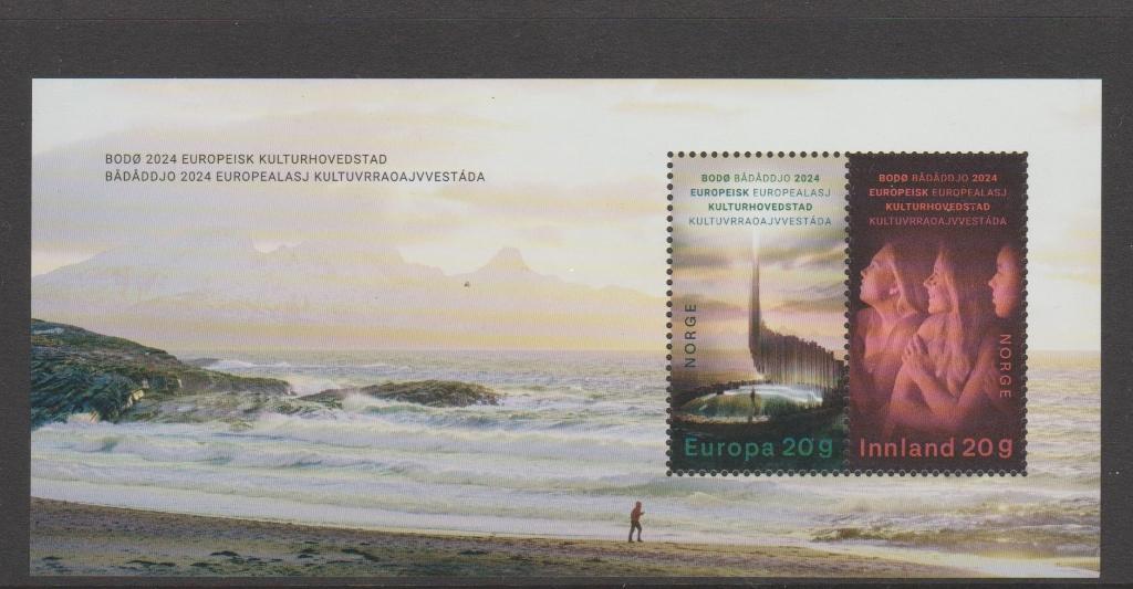 Noorwegen blok Bodo Cultuurhoofdstad (2024)., Verzenden, Noorwegen, Postfris