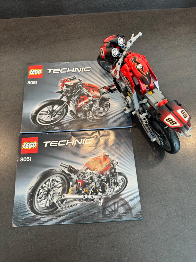 LEGO Technic Motorfiets 8051 - Compleet met boekjes, Ophalen of Verzenden, Zo goed als nieuw