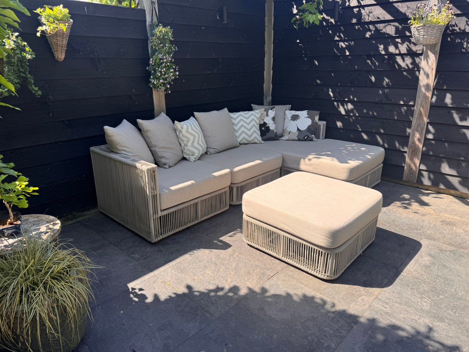 Borek Linclon Loungeset, Tuin en Terras, Tuinsets en Loungesets, Ophalen, Zo goed als nieuw, Wicker, Hocker