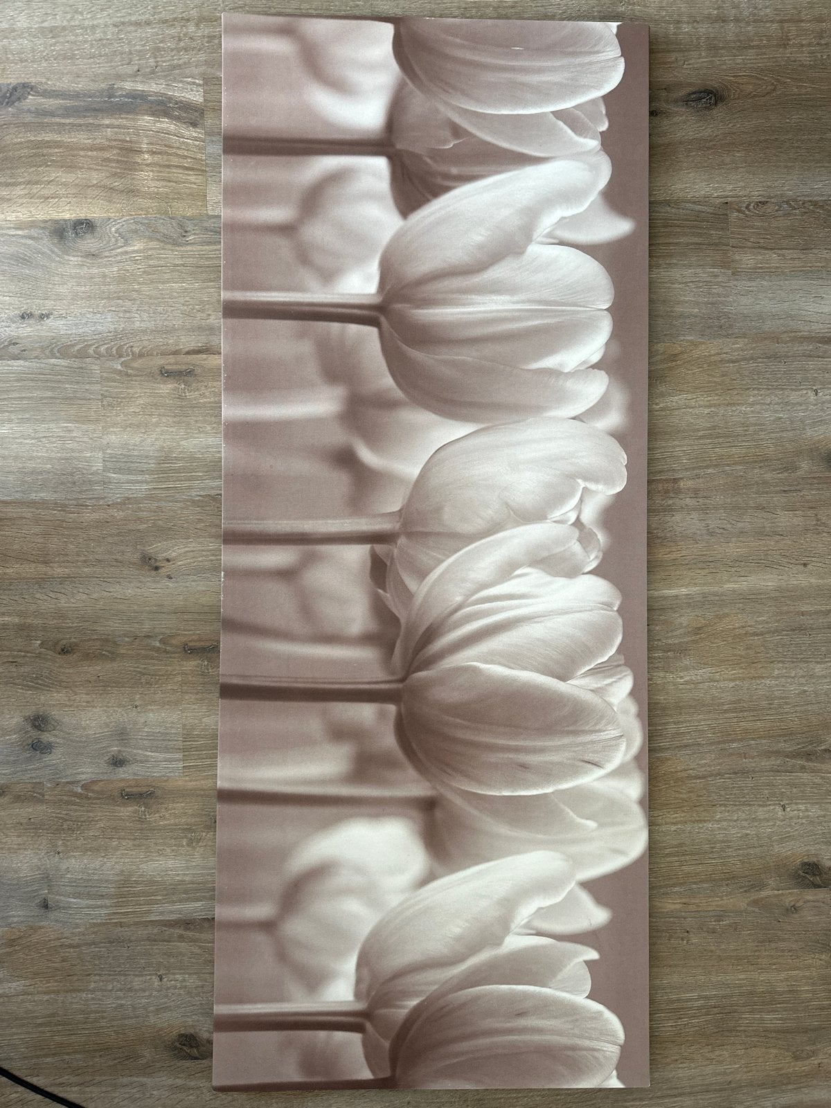 GRATIS Canvas schilderij met tulpen - Zwart-wit, Minder dan 50 cm, Gebruikt, Ophalen of Verzenden, Schilderij