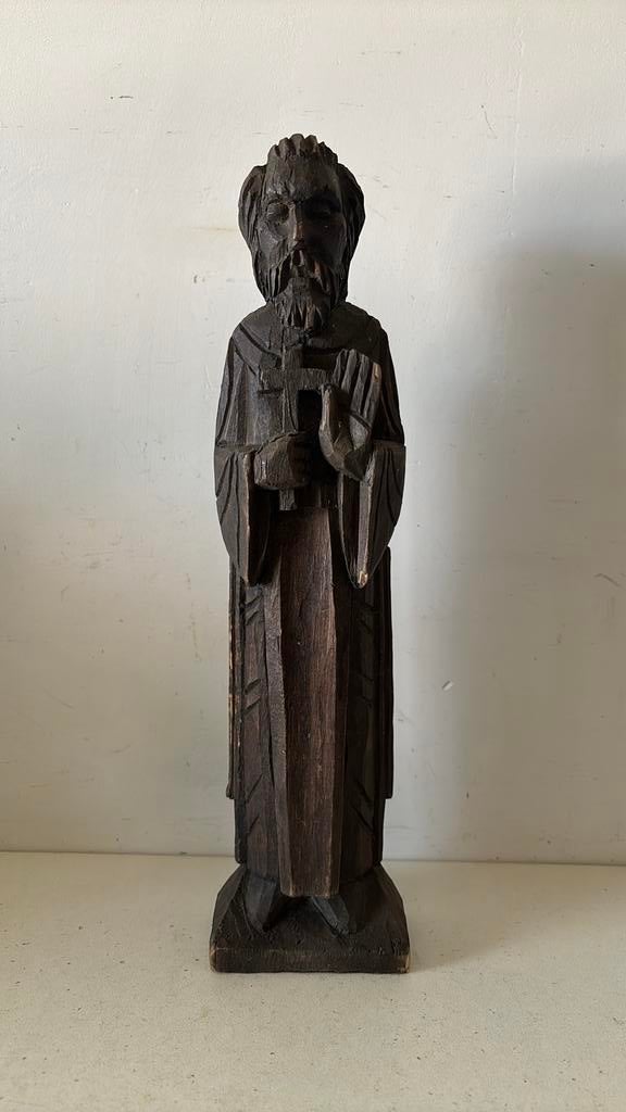 Man met kruis - kerkbeeld, Antiek en Kunst, Ophalen of Verzenden
