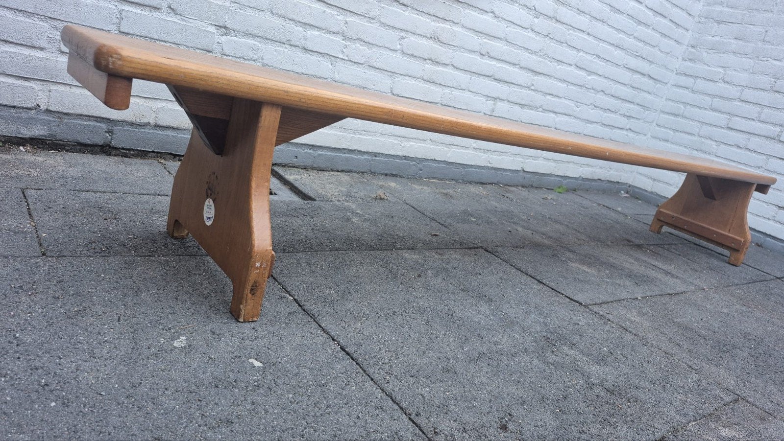 Massief houten gymbankje - 220cm lang, Ophalen