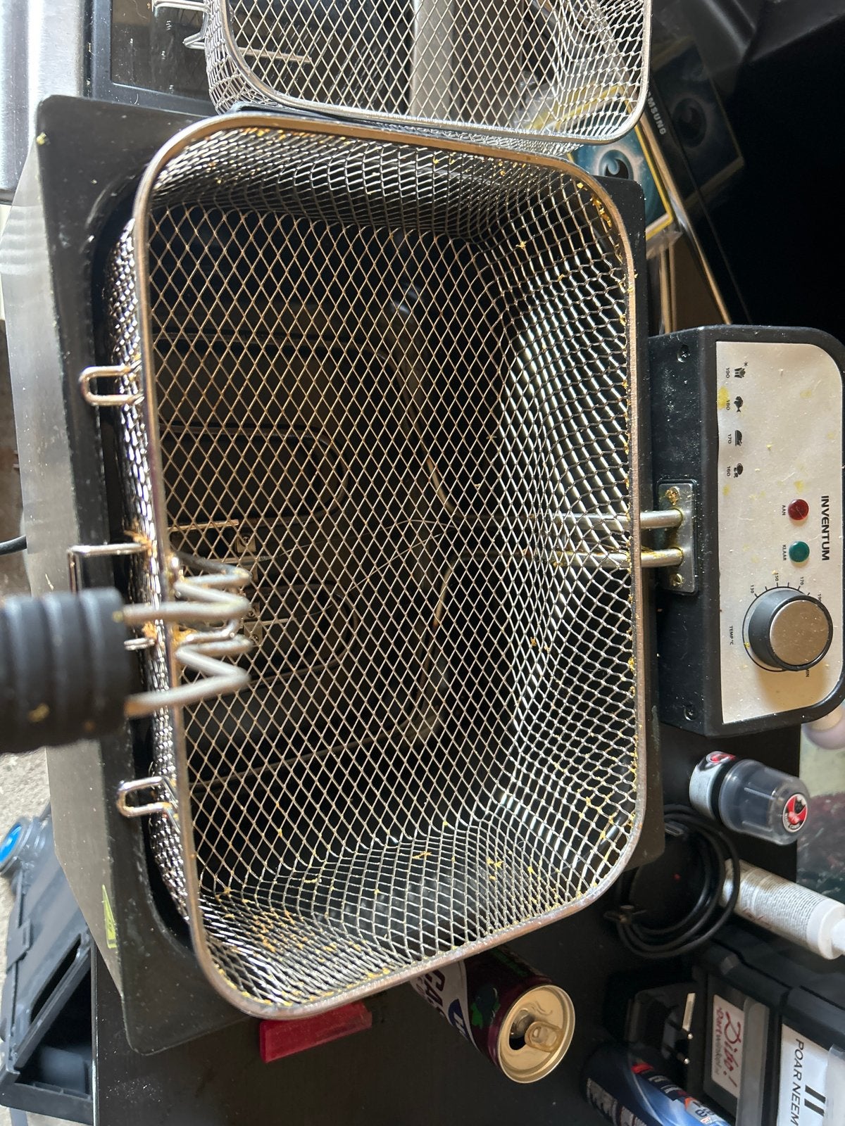 Inventum Friteuse met 2 mandjes - Gebruikt, Witgoed en Apparatuur, Frituurpannen, 3 tot 4 liter, Ophalen, Gebruikt, Duo-friteuse