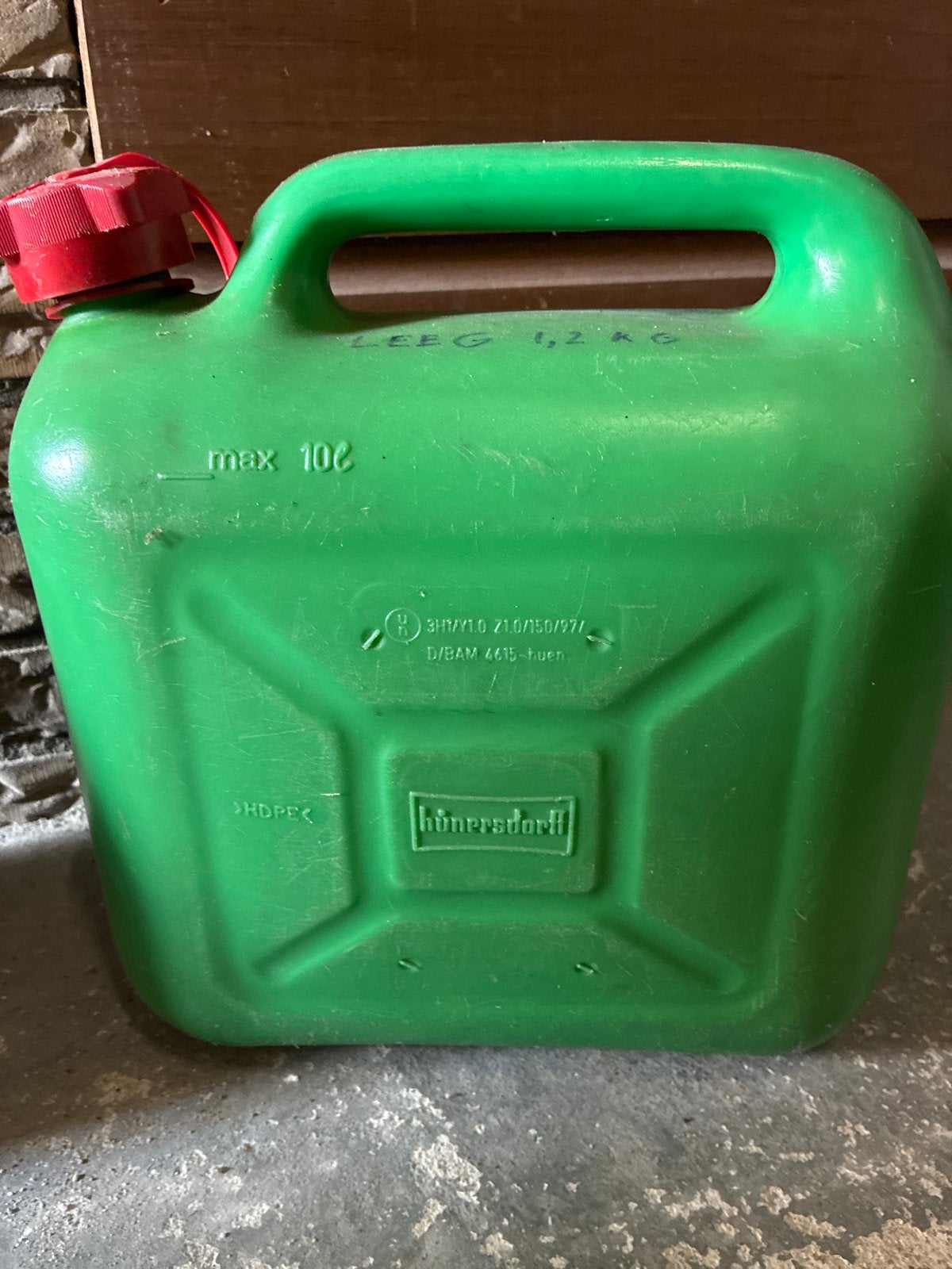 Hünersdorff Brandstof Jerrycan 10L - Groen en Zwart, Ophalen, Gebruikt