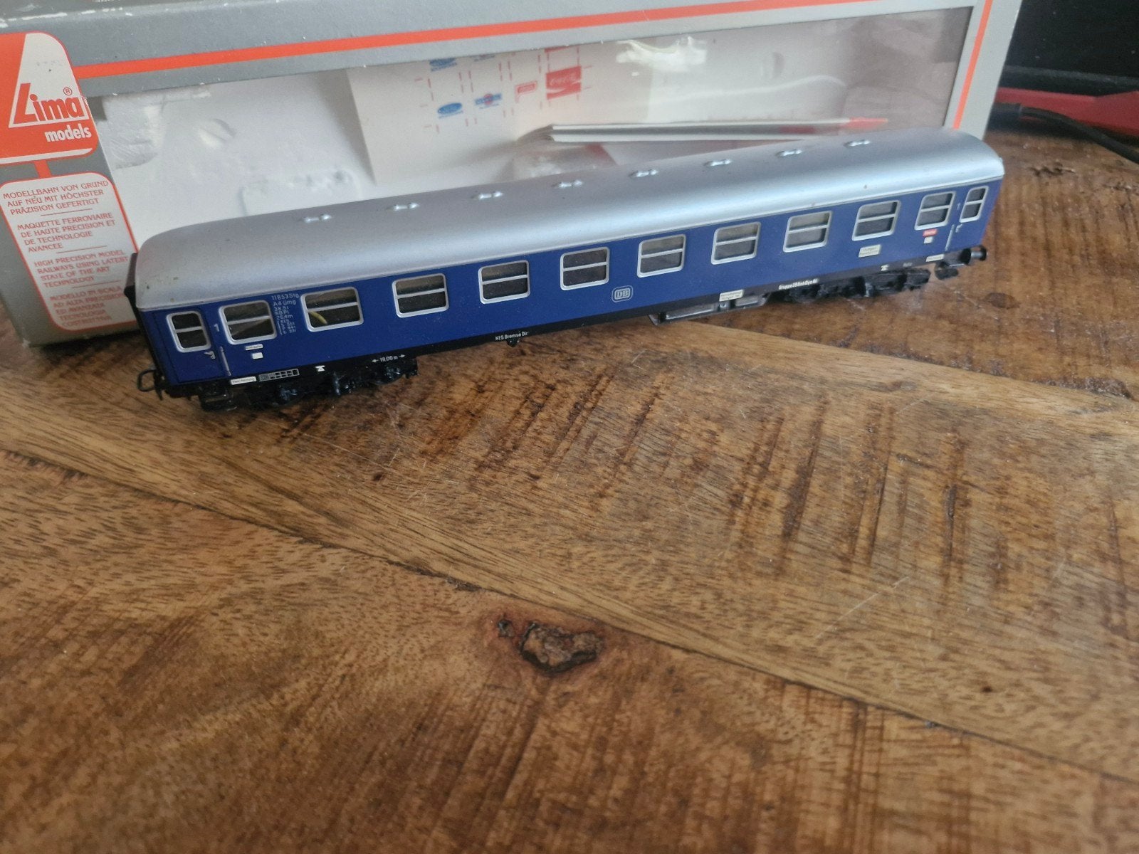 Lima Models DB Personenwagon - Blauw/Zilver, Hobby en Vrije tijd, Overige merken, Gebruikt, Gelijkstroom, Wagon