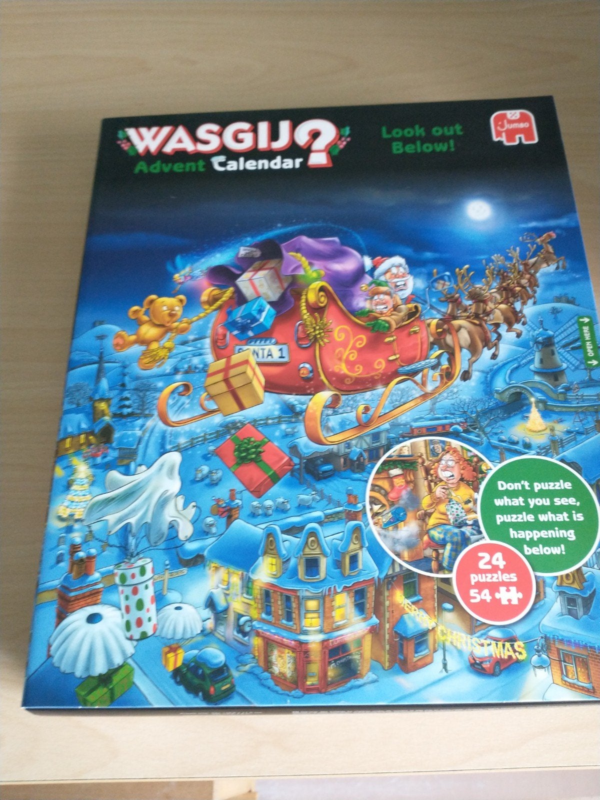 wasgij adventskalender 24x54stuks, Ophalen of Verzenden, 500 t/m 1500 stukjes, Zo goed als nieuw