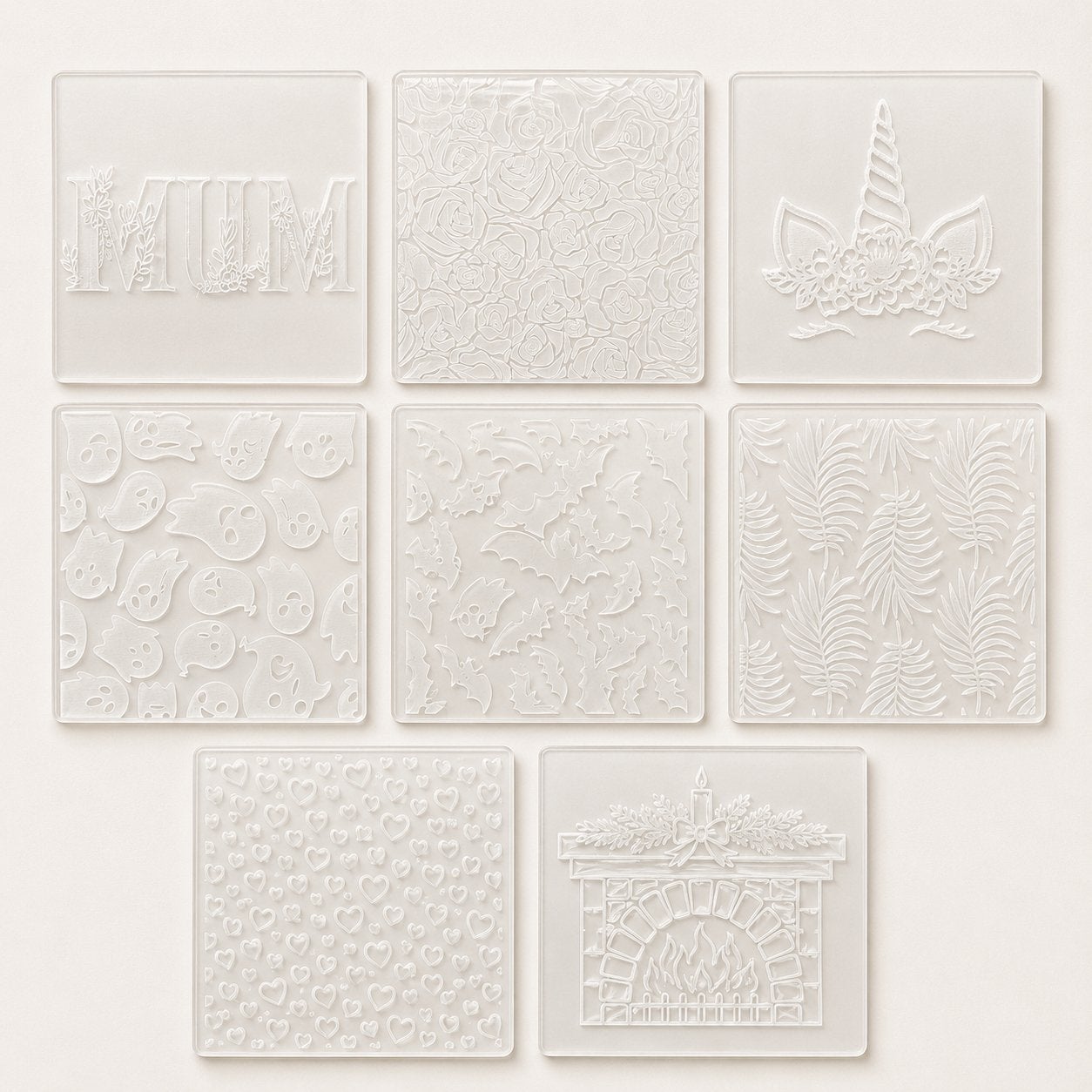 Partij acryl stempels voor fondant of klei, Ophalen of Verzenden, Zo goed als nieuw, Clearstamp