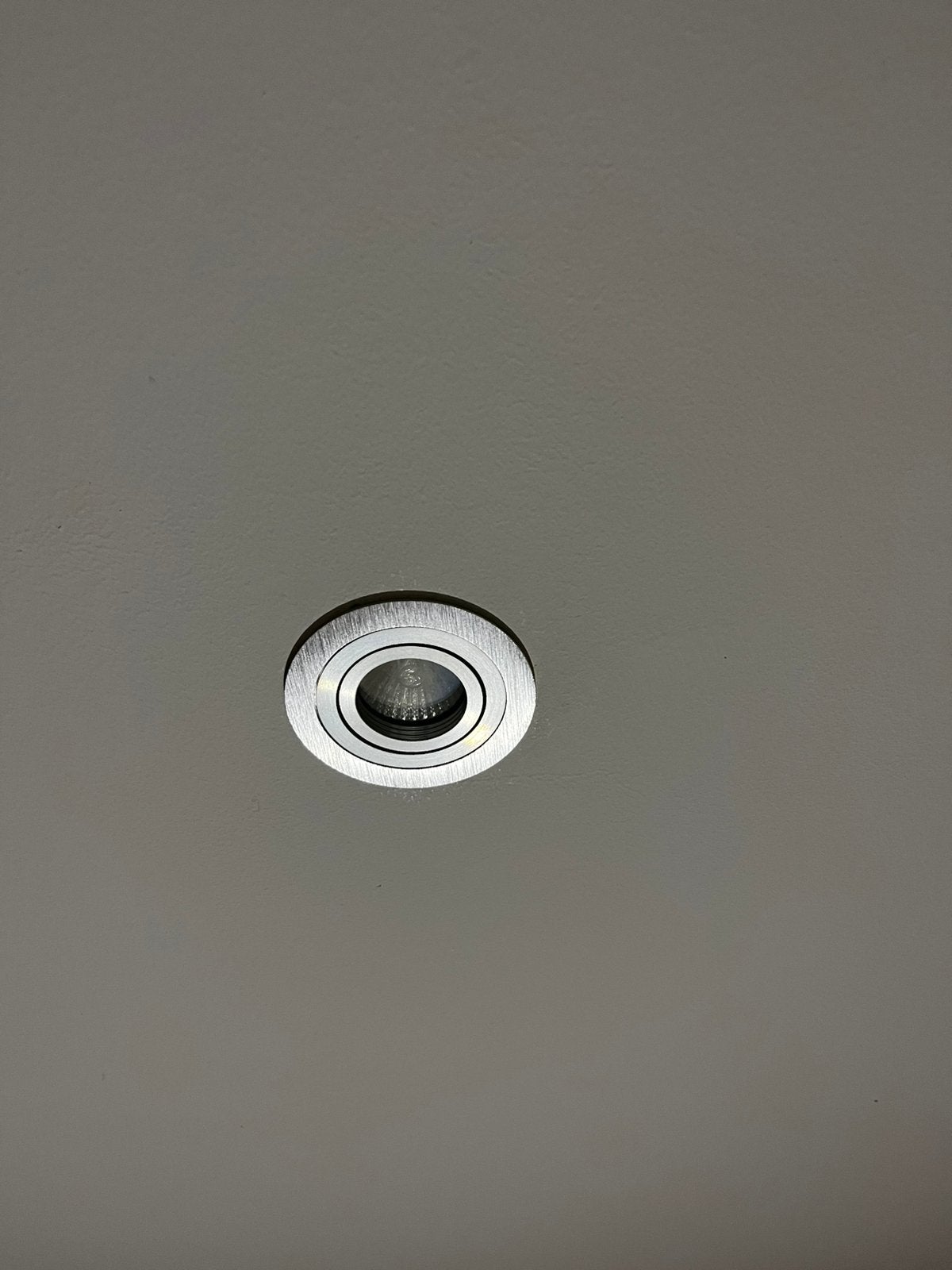 4 stuks inbouwspots geborsteld aluminium, Halogeen, Metaal of Aluminium, Ophalen of Verzenden, Zo goed als nieuw