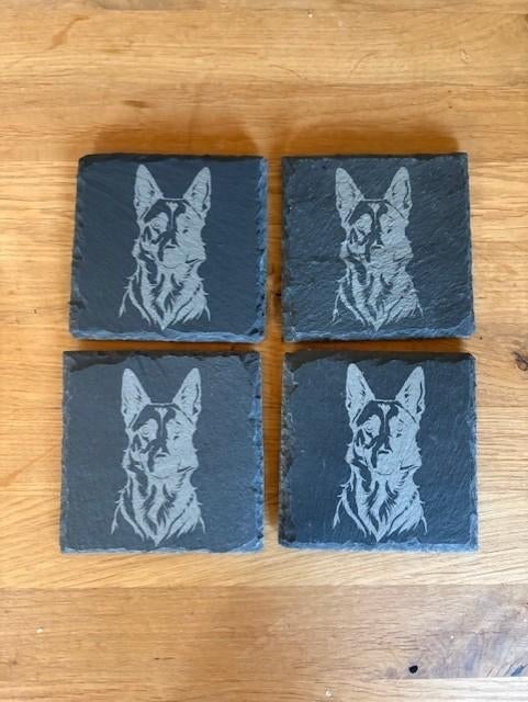 onderzetters duitse herder - eigen ontwerp mogelijk, Ophalen of Verzenden, Nieuw, Glas of Kopje