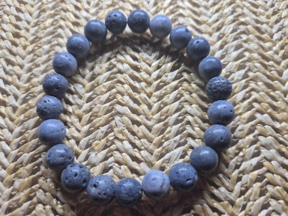 blauwe koraalsteen armband, Sieraden, Tassen en Uiterlijk, Armbanden, Blauw, Nieuw, Ophalen of Verzenden, Elastiek