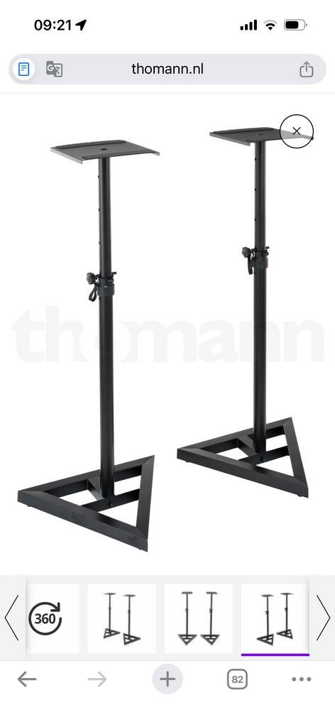 Set van 2 Speakerstandaards - Zwart, Ophalen, Zo goed als nieuw, Instrumentstandaard, Speaker