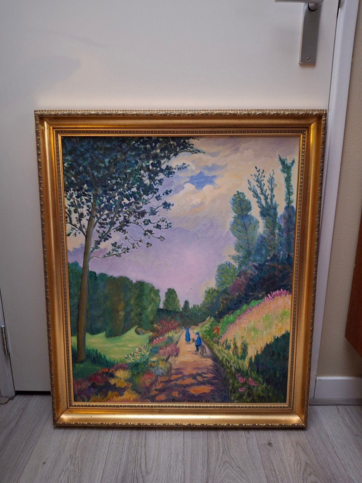 Prachtig gesigneerd geschilderd schilderij 1987, Ophalen