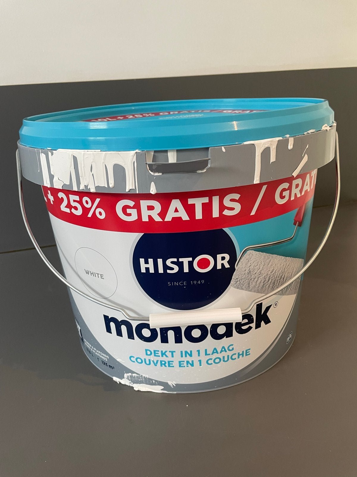 Histor Monodek Muurverf Wit - 12.5L, Ophalen, Wit, Nieuw, Verf