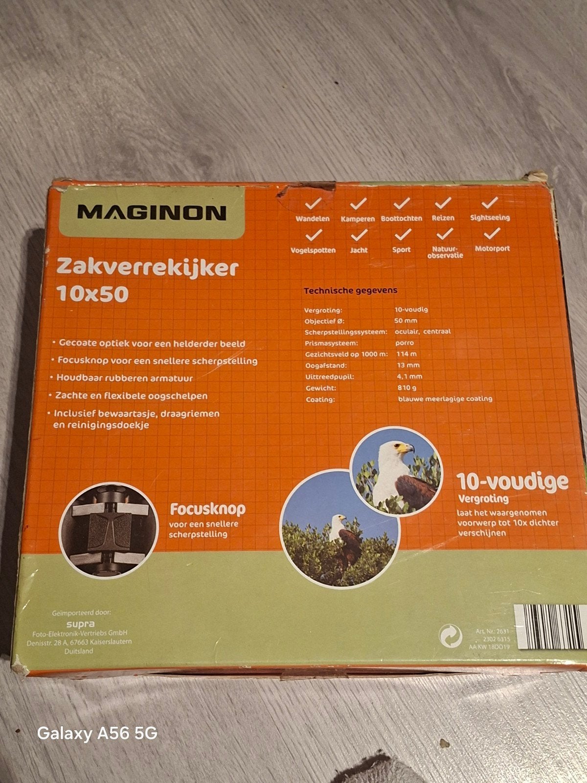 Maginon Zakverrekijker 10x50 - Nieuw in doos, Ophalen, Nieuw, Porro (met knik), 8 tot 12x