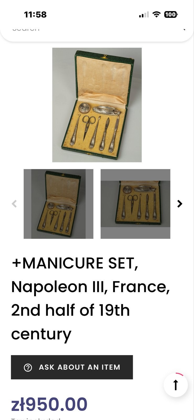 Foto 7 van Zilveren Manicure Set - Napoleon IIl,Frans