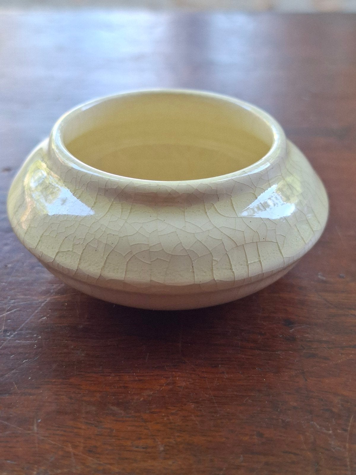 Vintage craquelé schaaltje, crème/geel, Antiek en Kunst, Ophalen of Verzenden