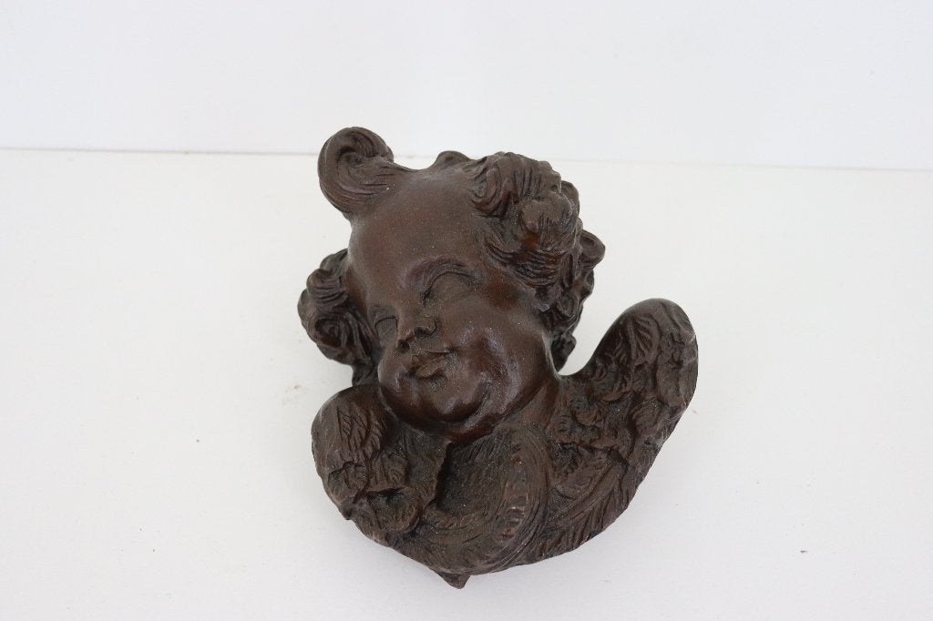 Prachtig Barok Wandornament – Gevleugelde Engelenkop /Putto, Verzamelen, Ophalen of Verzenden, Zo goed als nieuw, Mens