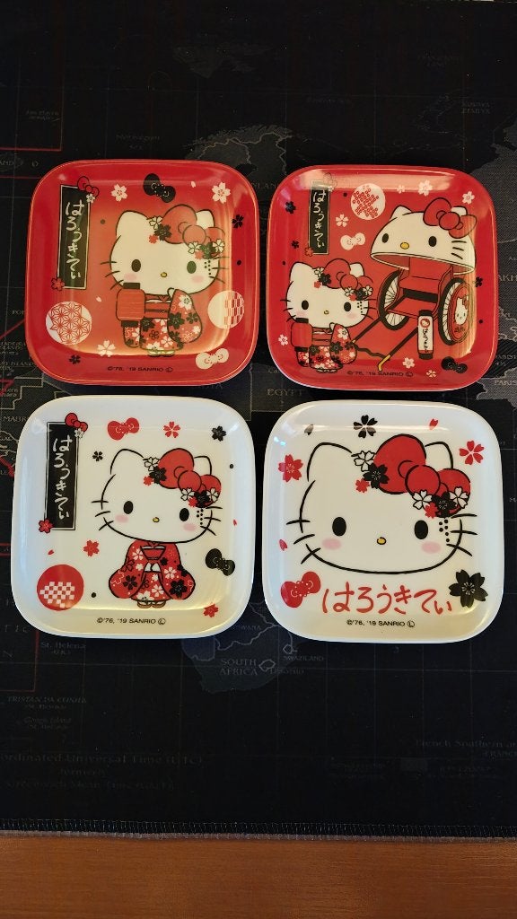 Skater Japan Sanrio Hello Kitty 4-Piece Melamine Plate Set, Overige materialen, Overige merken, Nieuw, Ophalen of Verzenden