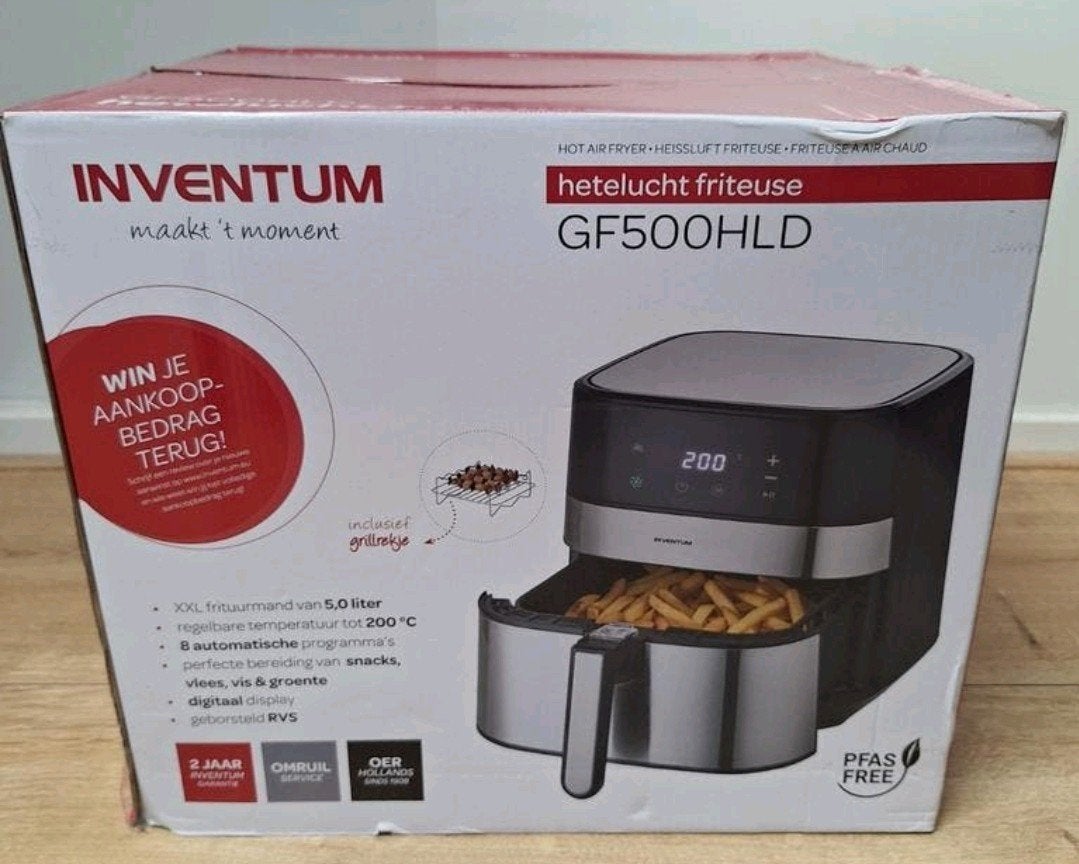 Inventum GF500HLD Heteluchtfriteuse - Nieuw in doos, 4 liter of meer, Ophalen of Verzenden, Nieuw
