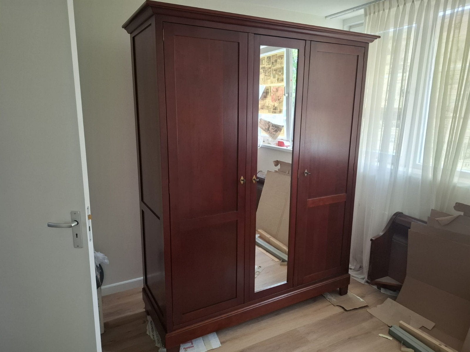 Te koop kleding kast, Ophalen, Met deur(en), EEUWIG MOOI!!!, Kersenhout