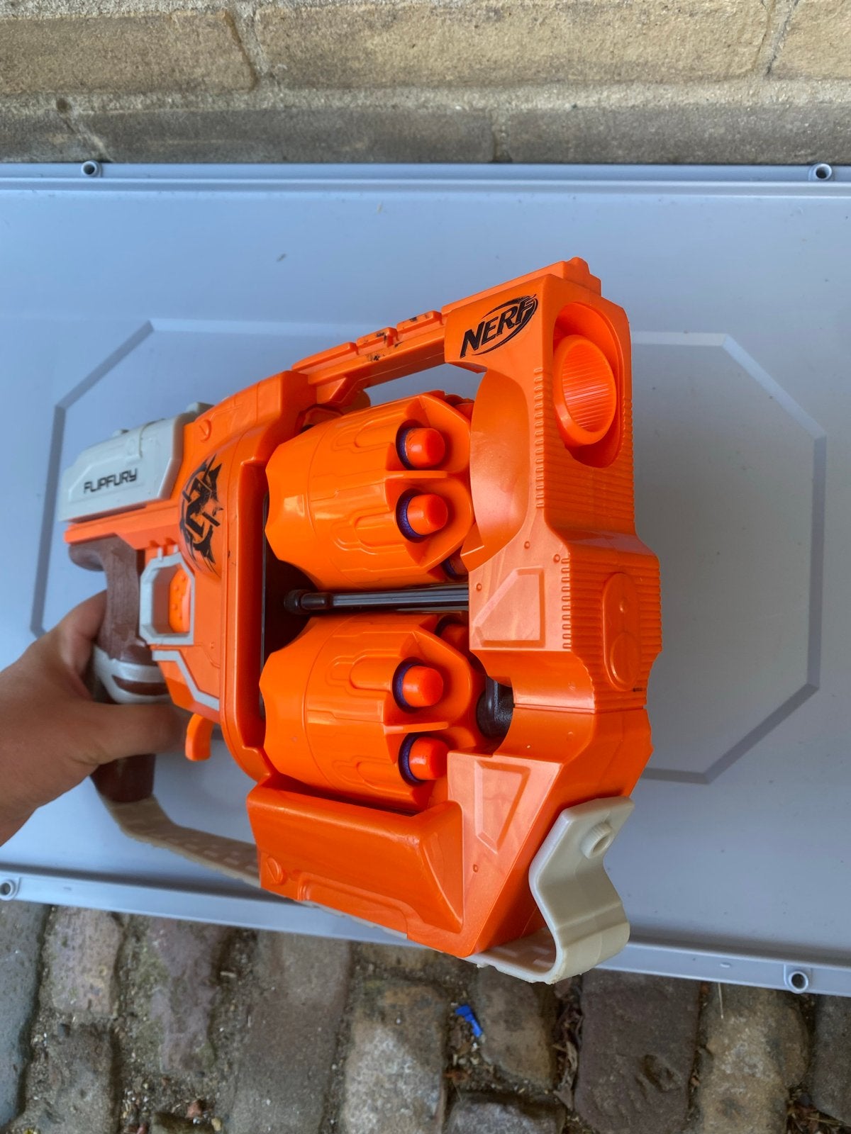 Nerf FlipFury Blaster - Oranje Speelgoedpistool, Ophalen of Verzenden, Gebruikt, Jongen of Meisje